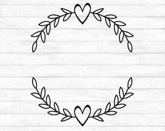 Download Heart Laurel Svg Etsy