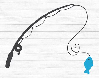 Download Fishing Pole Heart Etsy