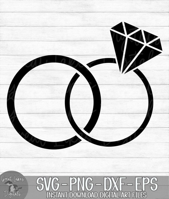 Wedding Bands, Wedding Rings - Instant Digital Download - svg, png, dxf, and eps files included! Diamonds, Mr. & Mrs.