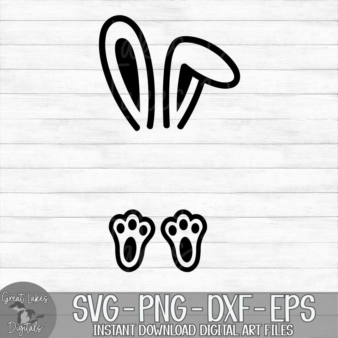 Bunny Feet & Ears Instant Digital Download Svg, Png, Dxf, and Eps Files