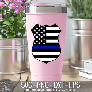 Thin Blue Line Police Badge svg png dxf eps Digital Download image 8