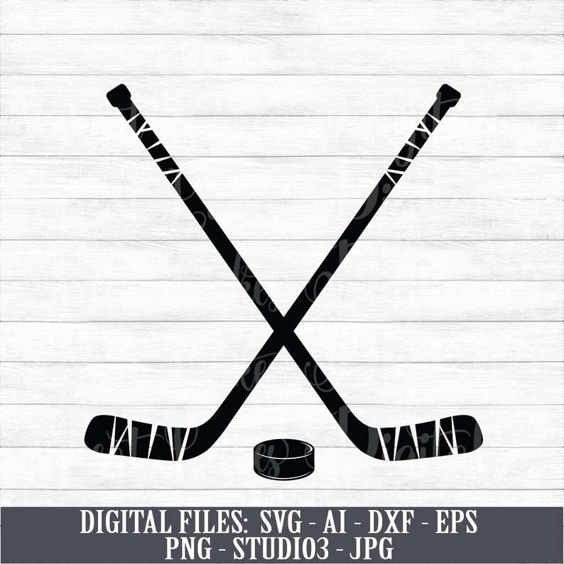 Download Crossed Hockey Sticks & Hockey Puck Instant Digital | Etsy