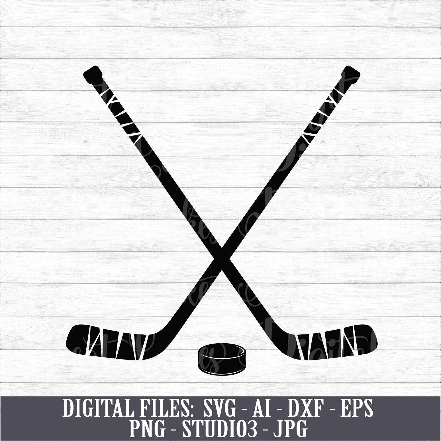 Crossed Hockey Sticks & Hockey Puck Instant Digital Etsy