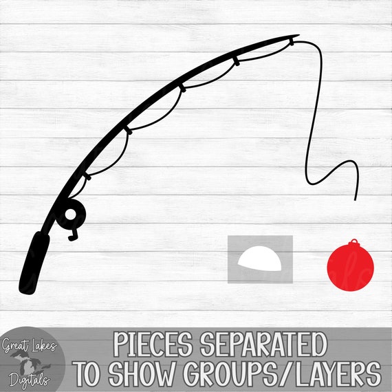 bobber fishing pole Fishing Pole - Instant Digital Download - Svg, Png, Dxf, and Eps Files  Included! Bobber, Fishing Rod