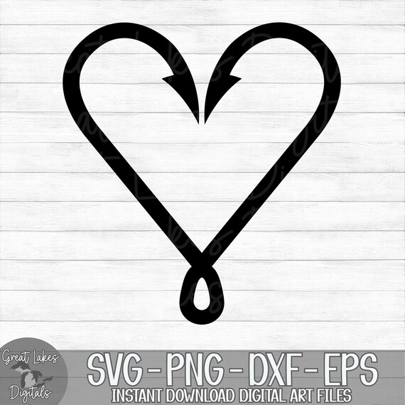 Fishing Hook Heart - Instant Digital Download - svg, png, dxf, and eps files included! Fishing Hook Heart - Instant Digital Download - svg, png, dxf, and eps files included!
