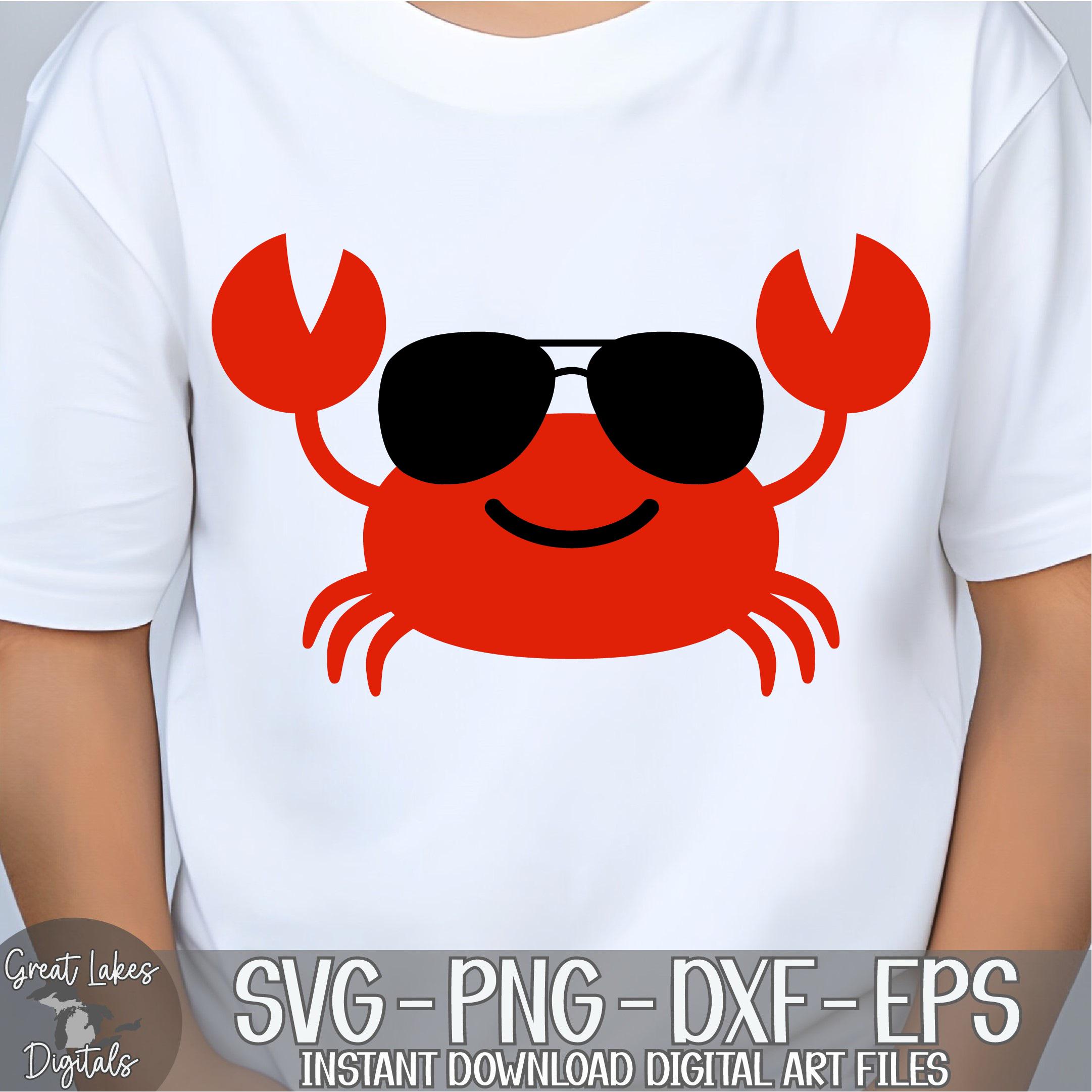 サングラスをかけたカニ - すぐにダウンロード - SVG、PNG、DXF、EPS
