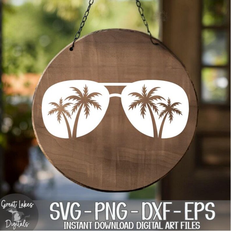Palm Tree Sunglasses - Instant Digital Download - svg, png, dxf, and eps files included! Ocean, Tropical, Beach image 6