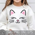Cat Face -Instant Digital Download - svg, png, dxf, and eps files included! Kitten Face, Whiskers, Lashes