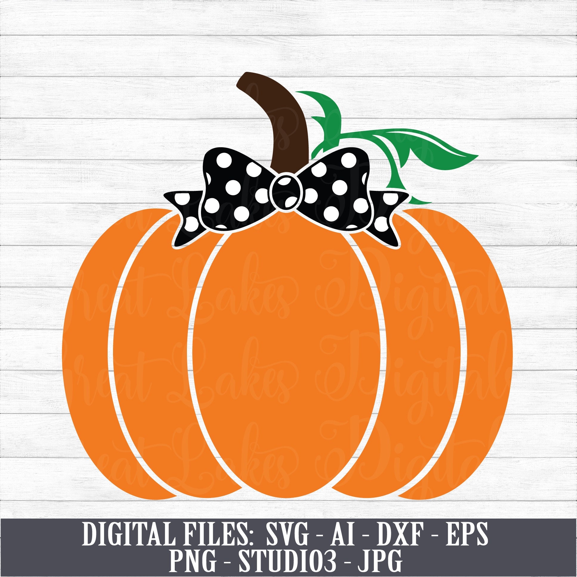 Pumpkin with Bow Girl Halloween Fall Instant Digital Etsy