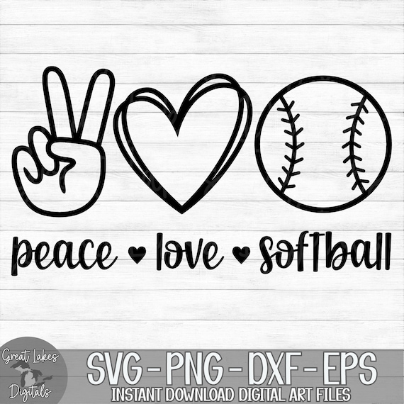 Peace Love Softball Instant Digital Download Svg Png - Etsy