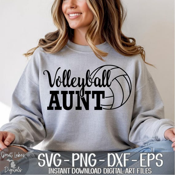 Volleyball Aunt - Instant Digital Download - svg, png, dxf, and eps files included!