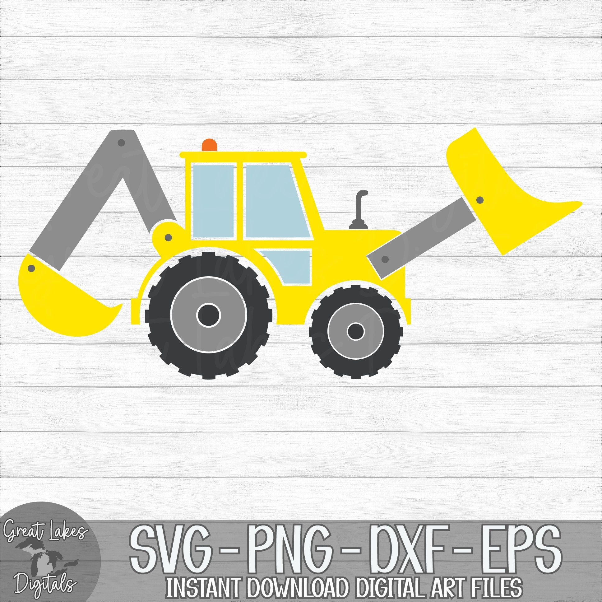 Backhoe Loader Instant Digital Download Svg Png Dxf and Etsy