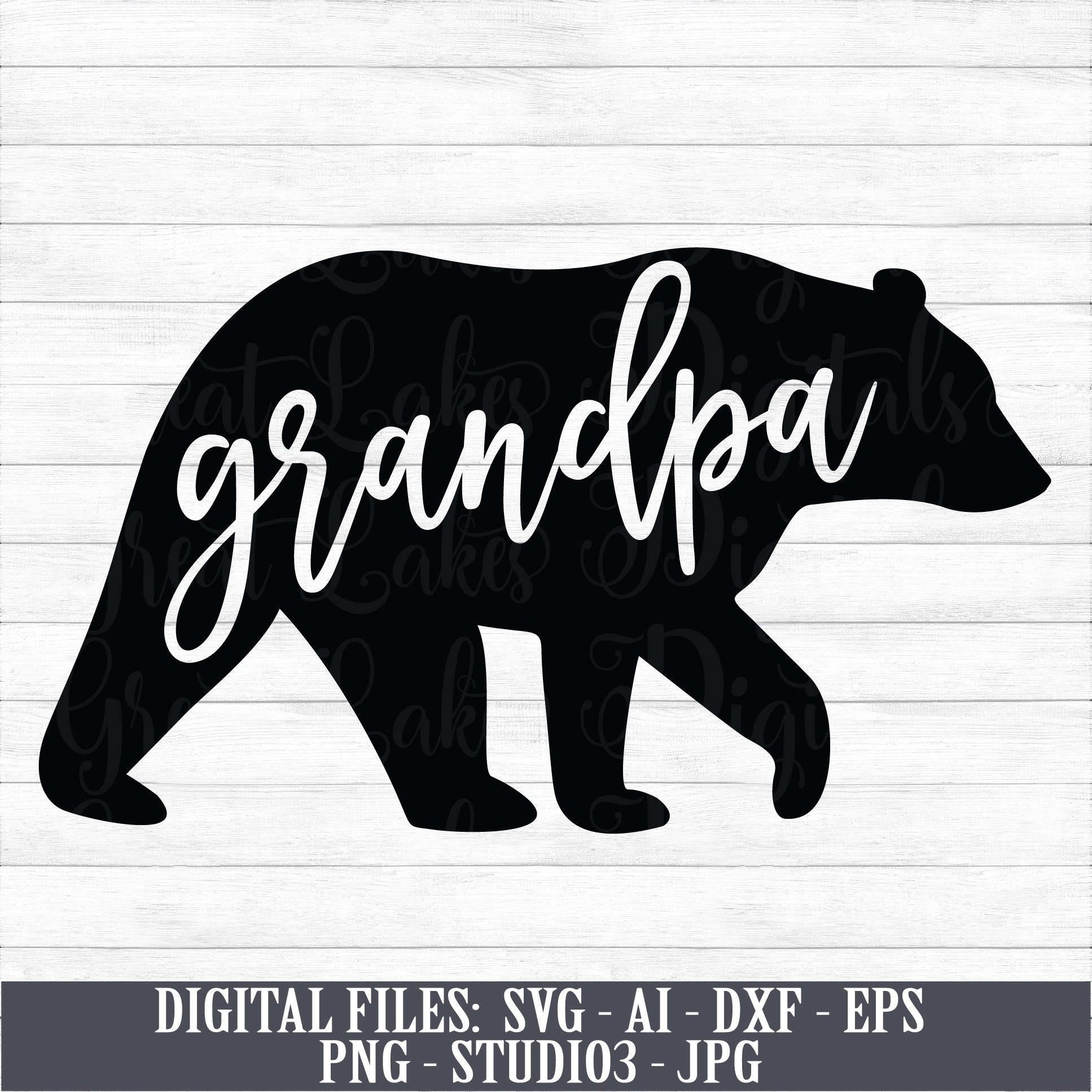 Grandpa Bear Instant Digital Download svg ai dxf eps Etsy