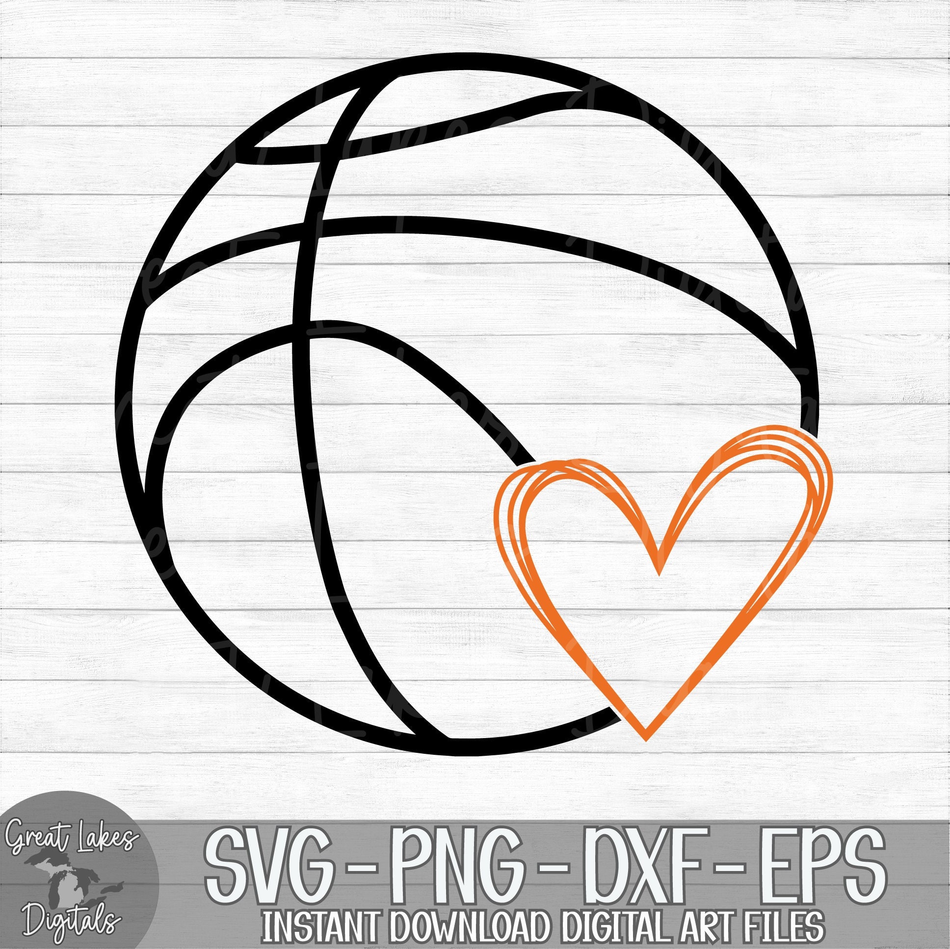 Basketball With Heart Instant Digital Download Svg Png Etsy Canada