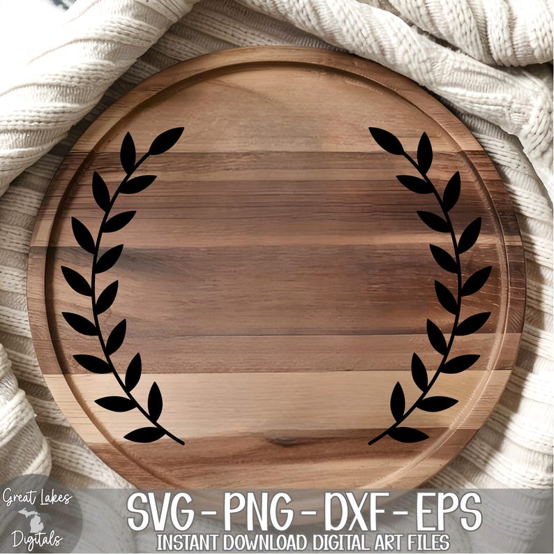 Laurel Leaves Wreath svg png dxf eps Digital Download image 12