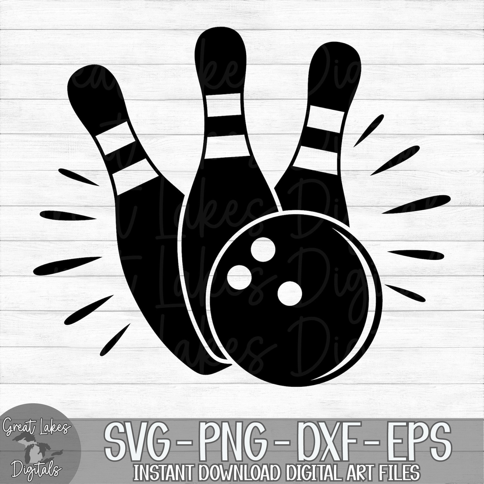 Bowling Ball & Pins Instant Digital Download Svg, Png, Dxf, and Eps Files Included Etsy