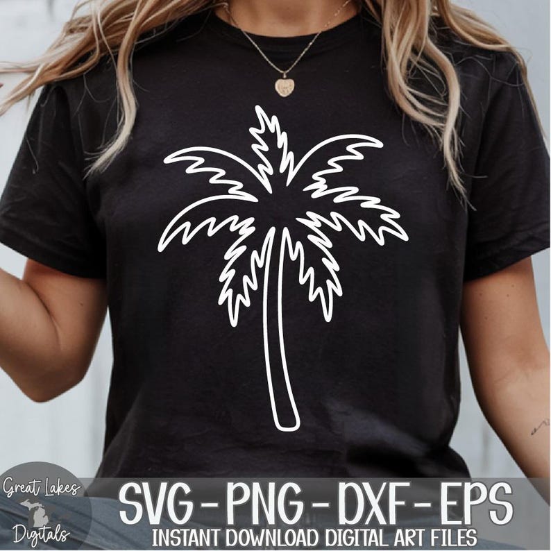 Palm Tree - Instant Digital Download - Svg, Png, Dxf, and Eps Files ...