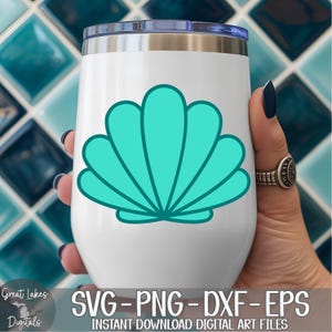 Muschel svg png dxf eps Digitaler Download Tropisch, Ozean, Strandmuschel, Meerjungfrau