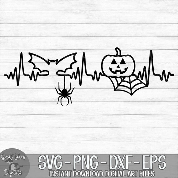 Halloween Heartbeat Instant Digital Download Svg Png Etsy