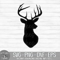 Deer Head, Buck - Instant Digital Download - svg, png, dxf, and eps files included!