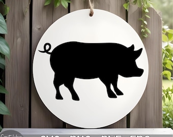 Schwein - sofortiger digitaler Download - svg-, png-, dxf- und eps-Dateien enthalten! Schwein Silhouette, Tiere auf dem Bauernhof, Schwein vom Bauernhof