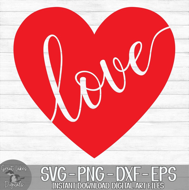 Love Heart Svg Png Dxf Eps Digital Download, Valentine's, Wedding - Etsy