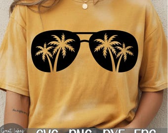 Palm Tree Sunglasses - Instant Digital Download - svg, png, dxf, and eps files included! Ocean, Tropical, Beach