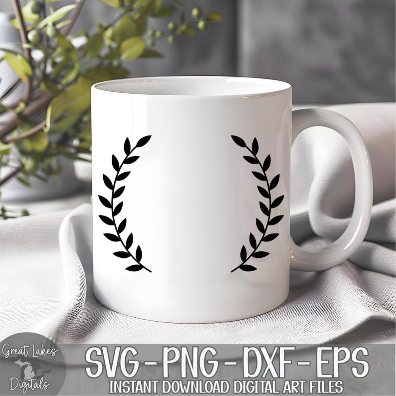 Laurel Leaves Wreath svg png dxf eps Digital Download image 13