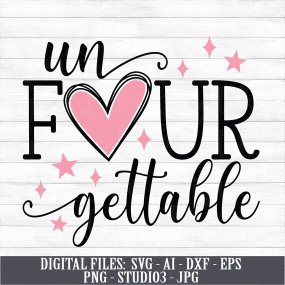 Un FOUR gettable Instant Digital Download svg ai dxf | Etsy