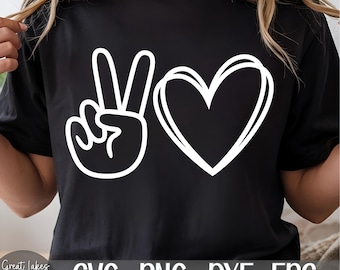 Peace Love Hand Sign svg png dxf eps Digital Download