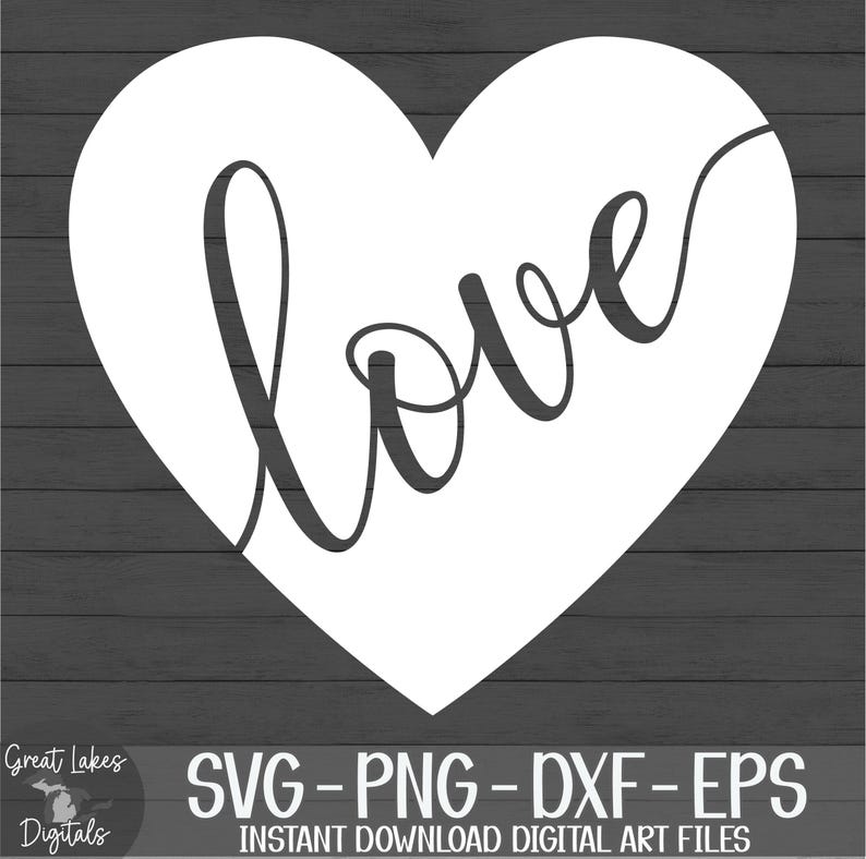 Love Heart Svg Png Dxf Eps Digital Download, Valentine's, Wedding - Etsy