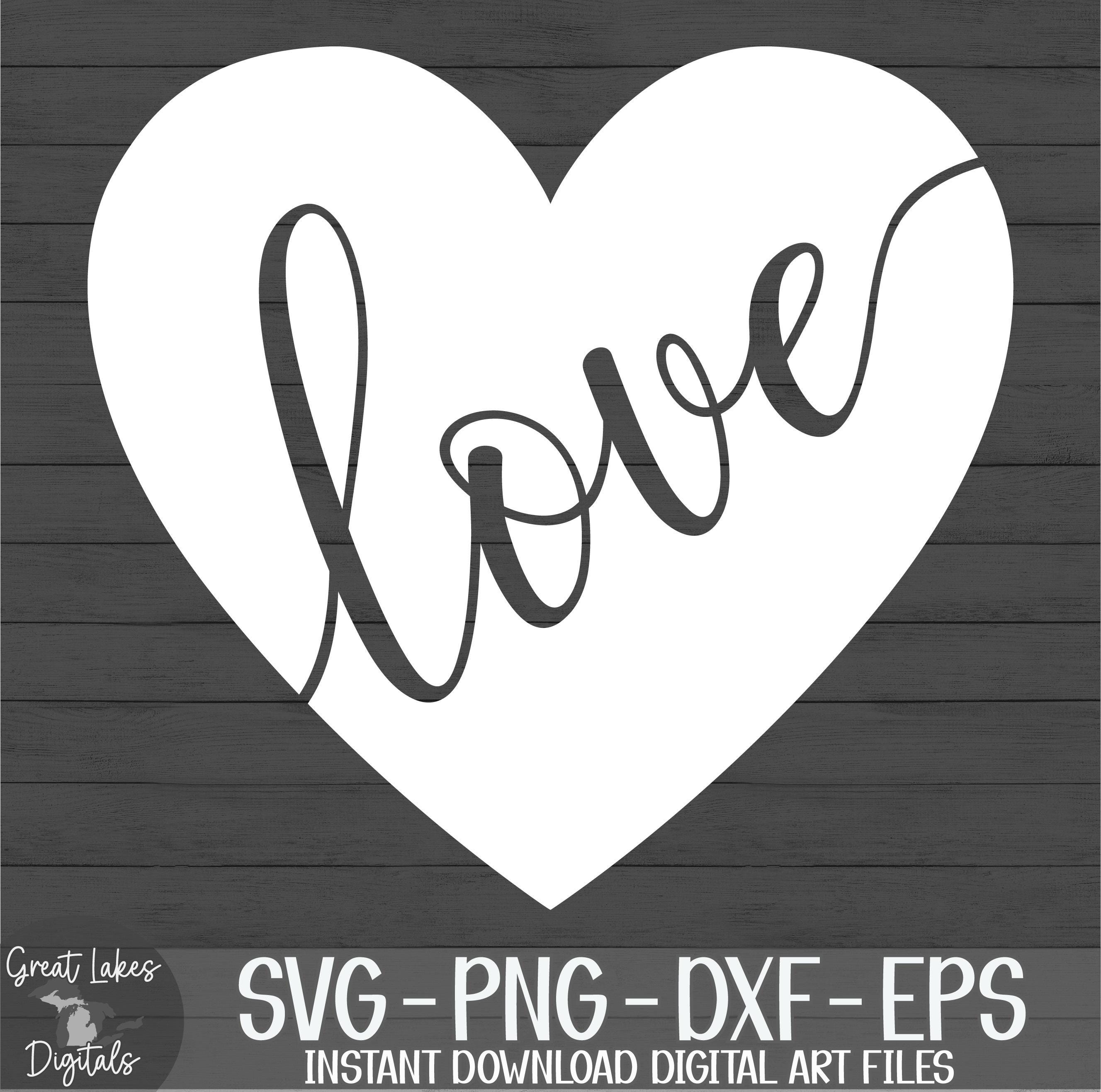 Love Heart Svg Png Dxf Eps Digital Download, Valentine's, Wedding - Etsy