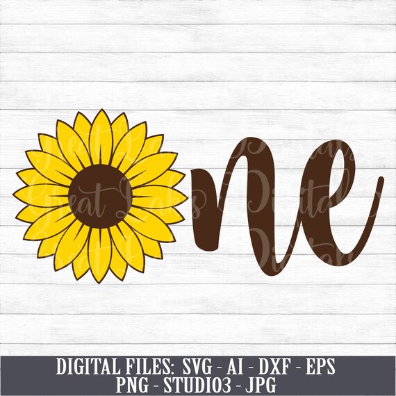 Download One Sunflower First Birthday Instant Download Digital Etsy