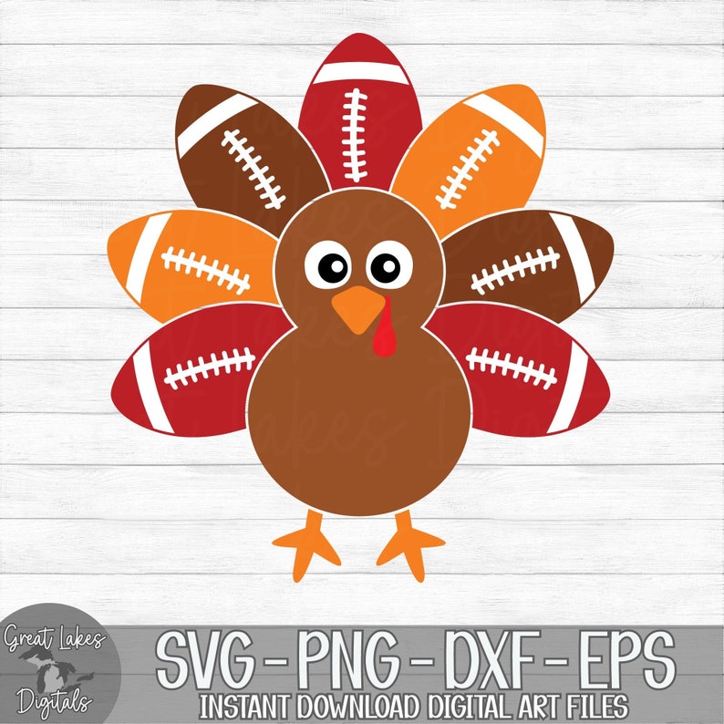Thanksgiving Football Turkey Instant Digital Download Svg Etsy