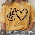 Peace and Love - Instant Digital Download - svg, png, dxf, and eps files included! Peace Hand, Peace Sign, Signal, Heart