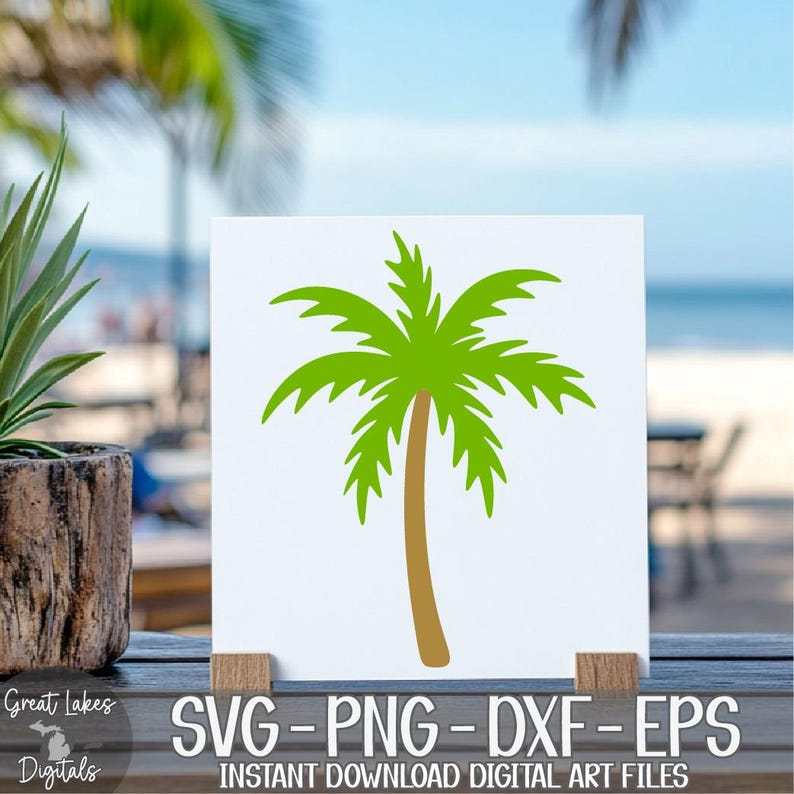 Palm Tree - Instant Digital Download - Svg, Png, Dxf, and Eps Files ...