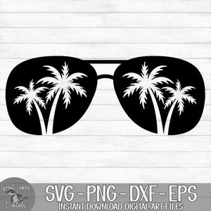Palm Tree Sunglasses - Instant Digital Download - svg, png, dxf, and eps files included! Ocean, Tropical, Beach image 12
