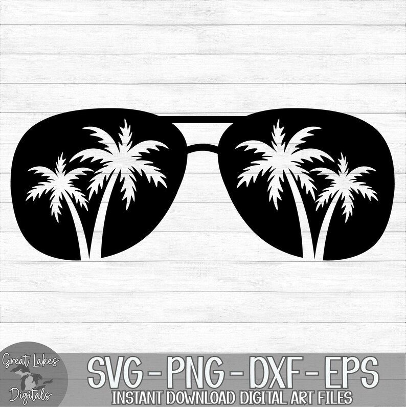 Palm Tree Sunglasses - Instant Digital Download - svg, png, dxf, and eps files included! Ocean, Tropical, Beach image 12