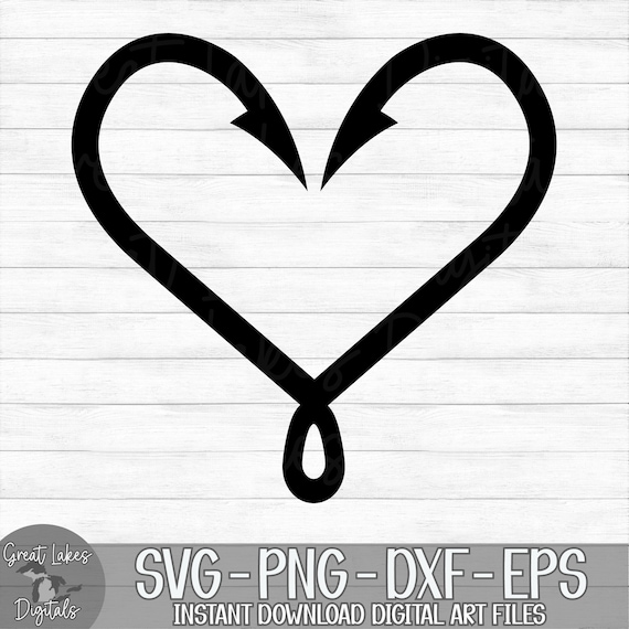 Fishing Hook Heart - Instant Digital Download - Svg, Png, Dxf, and Eps  Files Included! - Etsy Canada