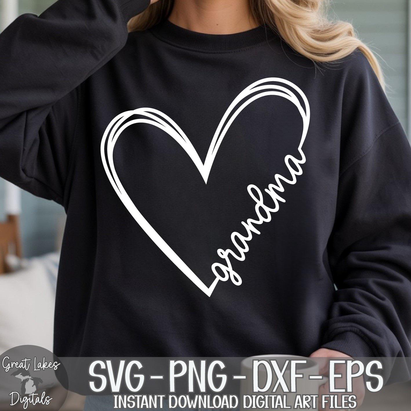 Grandma Heart - Instant Digital Download - Svg, Png, Dxf, and Eps Files  Included! Gift Idea, Mother's Day, Hand Drawn Heart - Etsy, image size:1418x1418