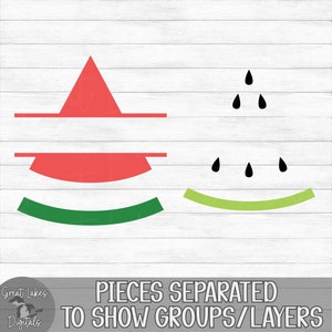 Watermelon Split Monogram - Instant Digital Download - Svg, Png, Dxf ...