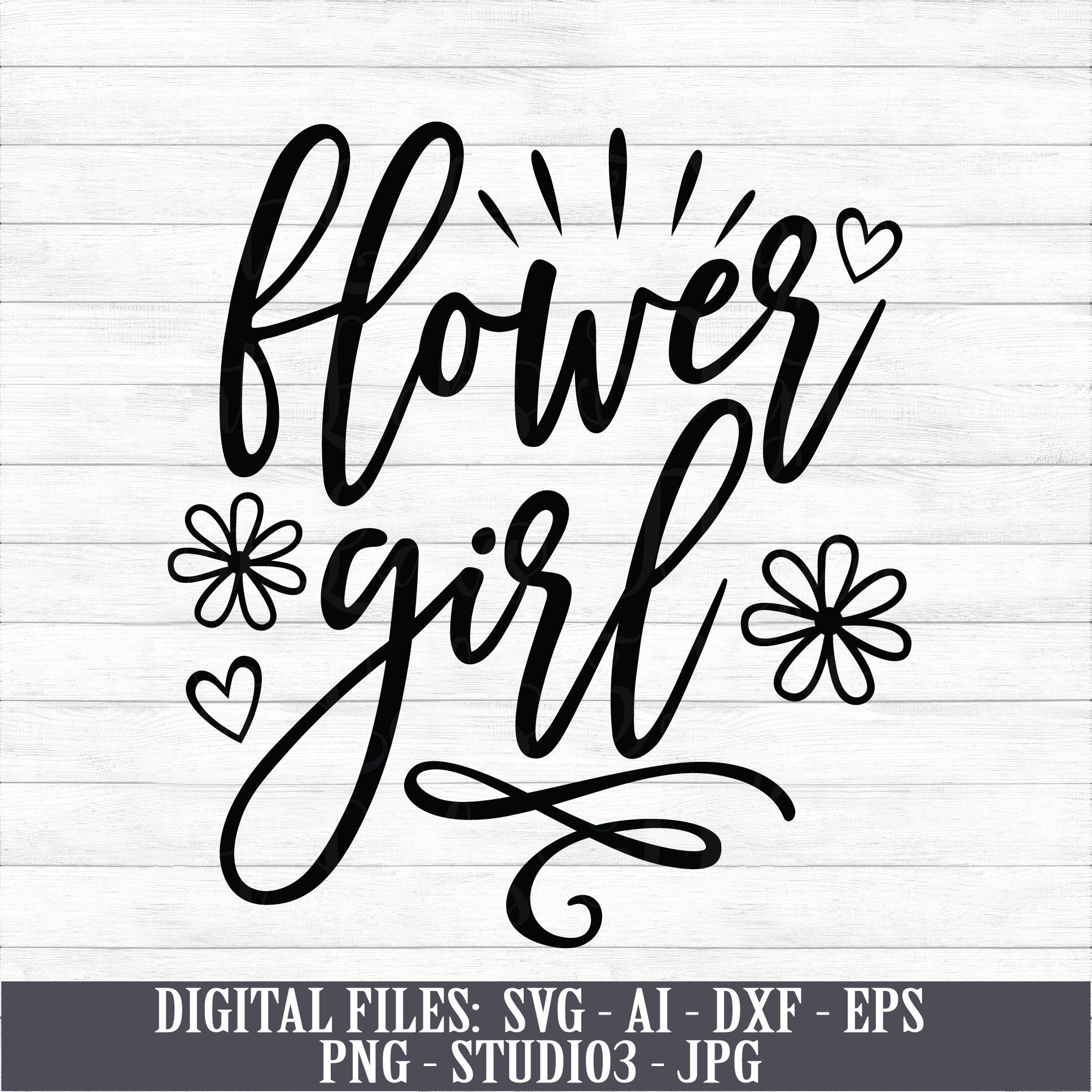 Flower Girl Instant Digital Download svg ai dxf eps Etsy