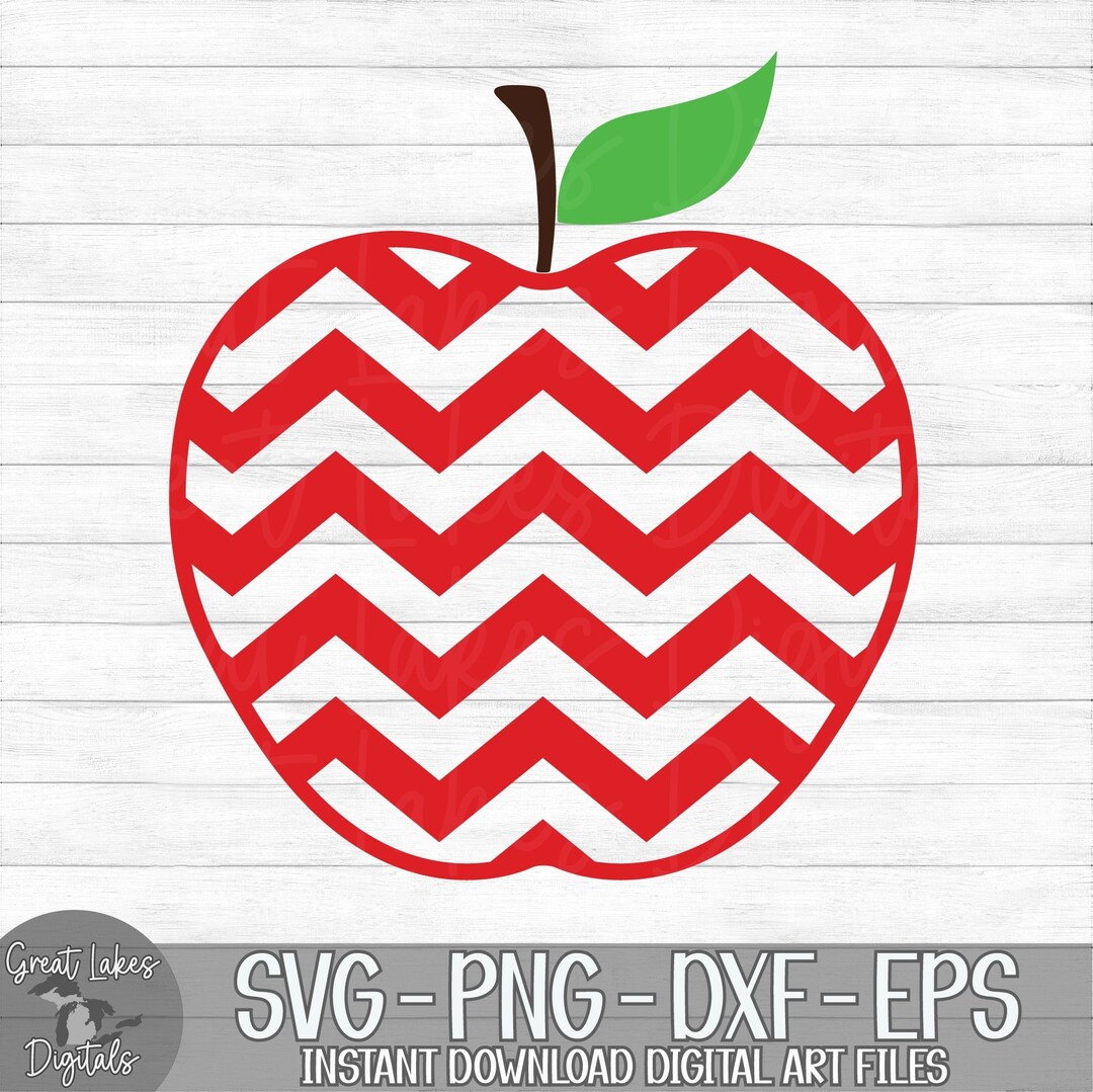 Chevron Apple - Back to School, Teacher - Instant Digital Download ...