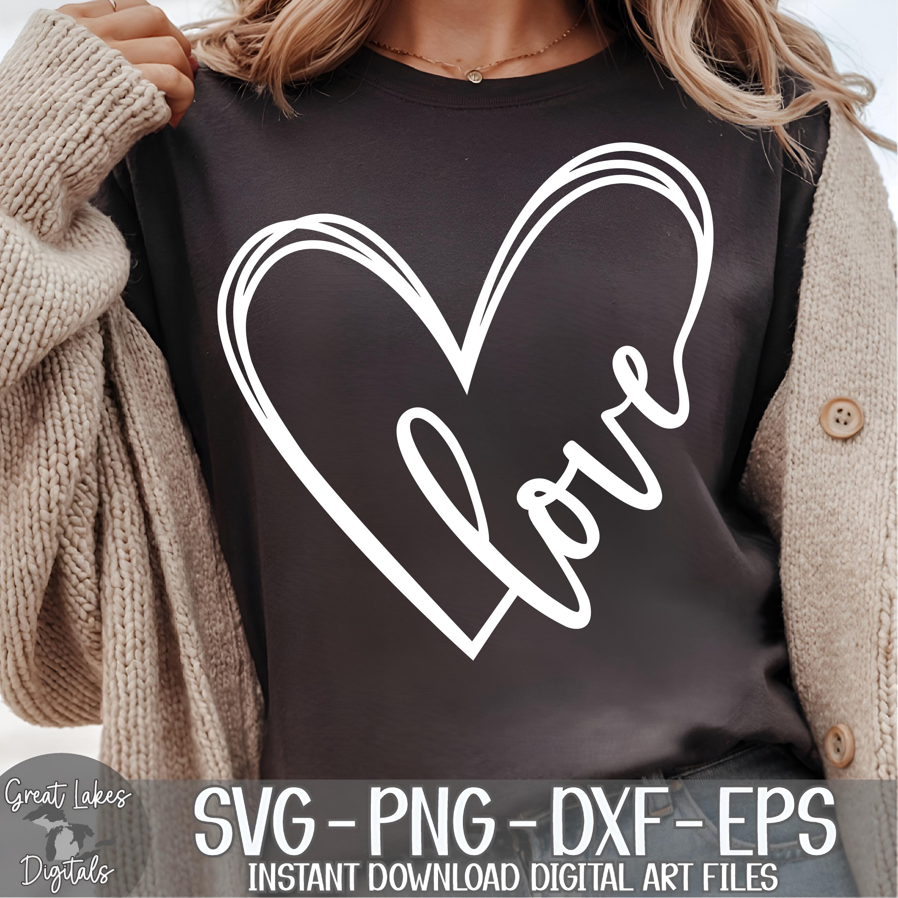 Love Heart Svg Png Dxf Eps Digital Download - Etsy