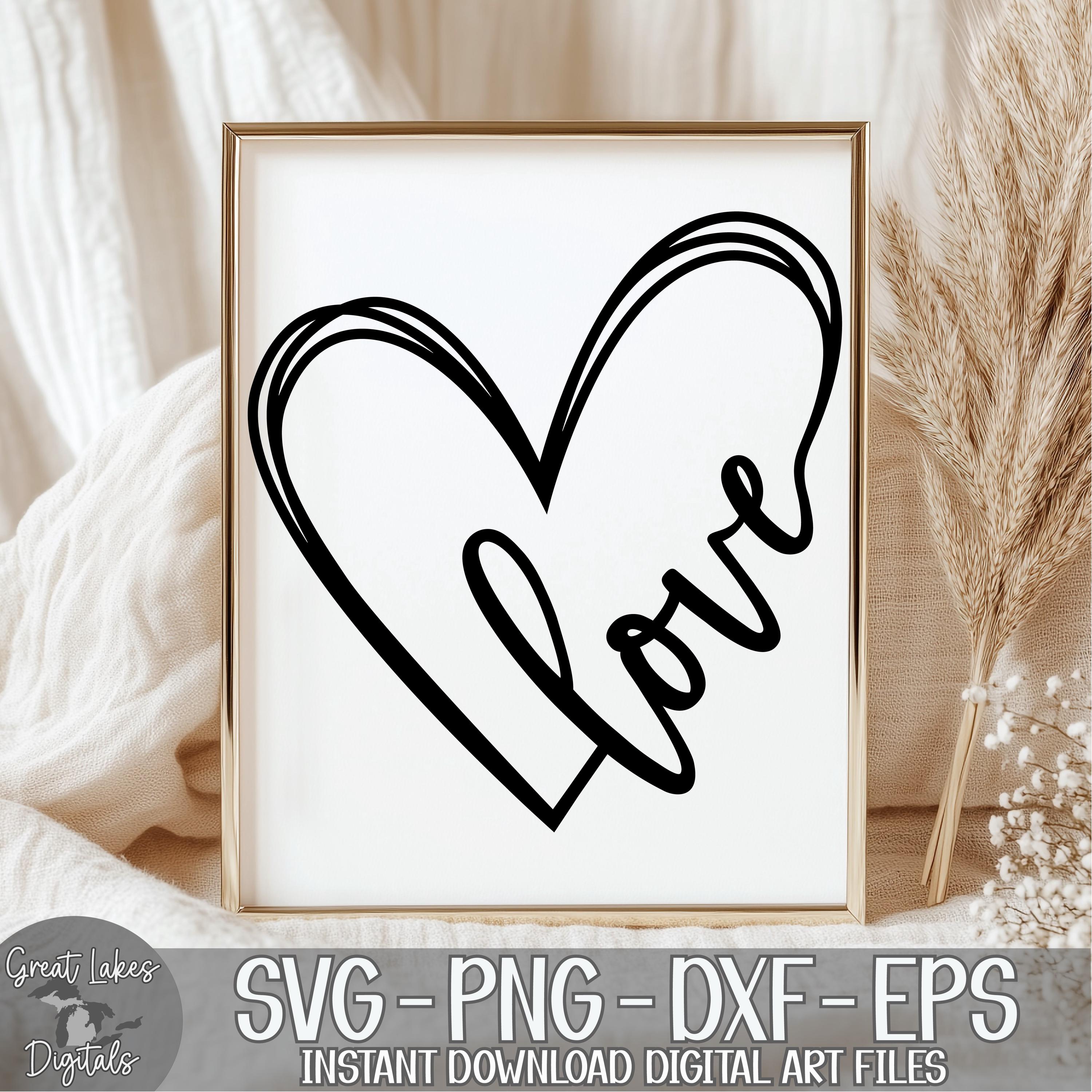 Love Heart Svg Png Dxf Eps Digital Download - Etsy