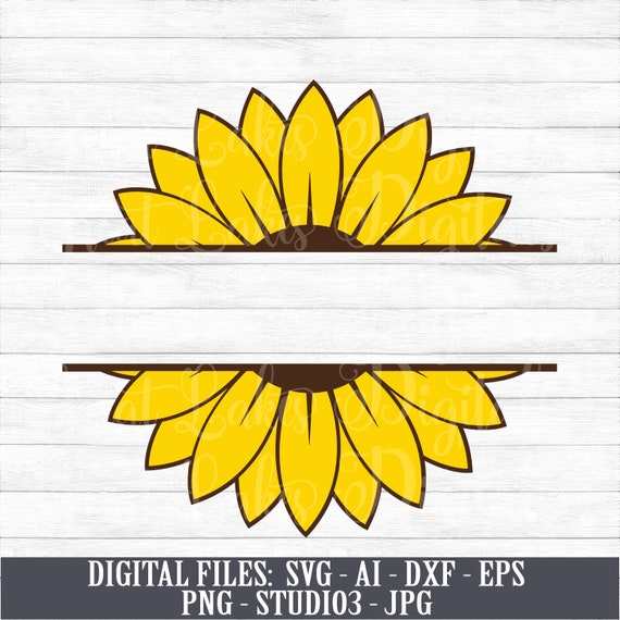 Download Sunflower Split Monogram Instant Download Digital Download ...