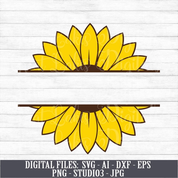 Download Sunflower Split Monogram Instant Download Digital Download Etsy