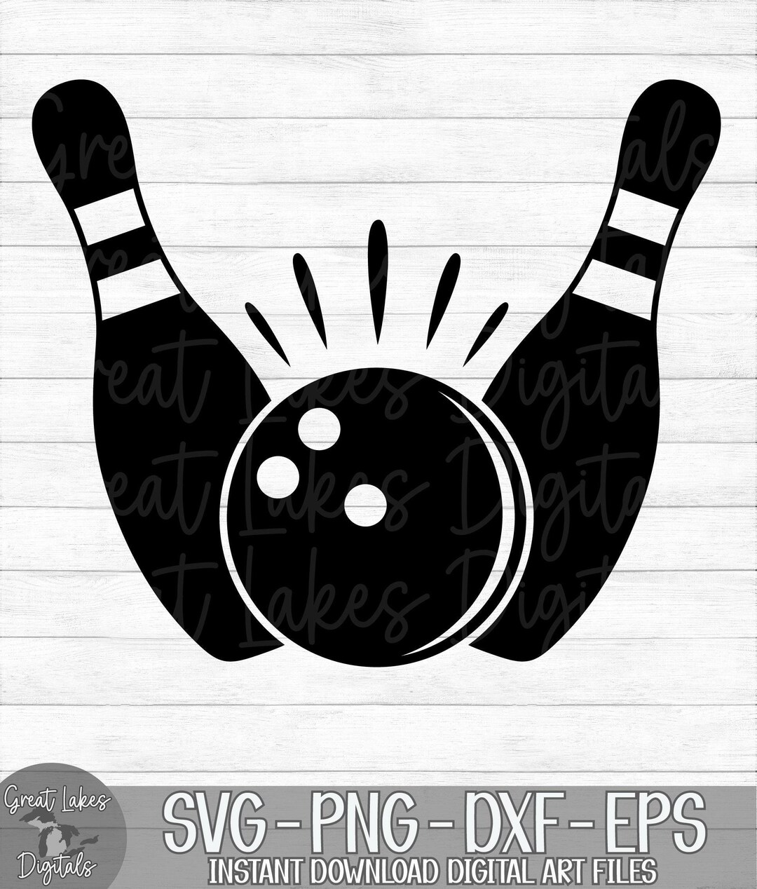 Bowling Ball & Pins - Instant Digital Download - Svg, Png, Dxf, and Eps ...