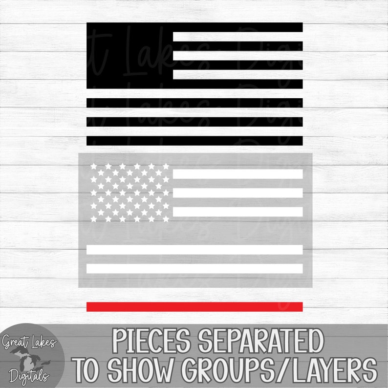 Firefighter Flag - Thin Red Line - Instant Digital Download - Svg, Png ...