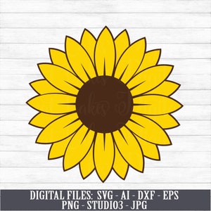 Sunflower Instant Download Digital Download svg ai dxf | Etsy